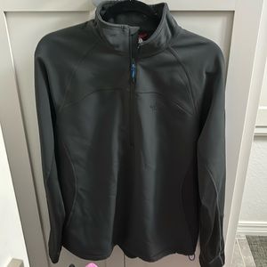 Charcoal Gray North Face half zip with drawstring bottom. Men’s Size M.